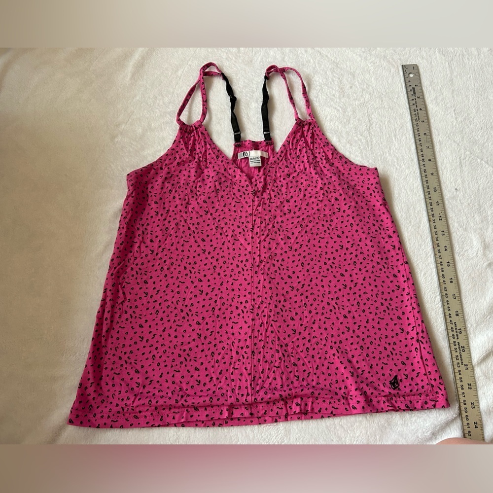 Pink Volcom Leopard Print Tank Top